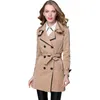 Casacos de Trench das Mulheres Estilo Britânico Elegante Moda Longa Casaco Feminino 2023 Lapela Dupla Breasted Slim Windproof Sênior Roupas de Inverno Mulheres