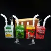 Hitman Dab Rig Bong Hookah Juice Box Rig 7,8 pouces Coloré Huile Rigs Juice Box Carré Bécher Heady Verre Bongs pour fumer avec un tuyau de brûleur à mazout en verre le moins cher