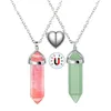 Charms Nature Stone Bead Pendants Jewelry Hexagonal Pointed Reiki For Diy Pendant Necklace