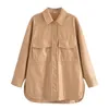 NSZ Kadınlar Büyük Boyu Pu Sahte Deri Ceket Sonbahar Moda Gömlek Mağazası Uzun Kollu Bayanlar Outerwear 201030