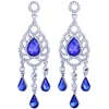 Dange oorbellen Farlena Romantic 5 Colors Bridal Long met kristallen voor vrouwen luxe kroonluchter bruiloftsjuwelen verkopen