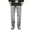 Herrbyxor herr jeans last trendig rak hiphop streetwear skateboard unisex