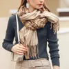 Scarves Winter Women Plaid Scarf Long Shawl Warm Large Size Pamanhmina Shawls Cashmere Thick Wraps Tassel