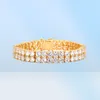New Men039S Tennis Chain Armband Two Row Charm Hip Hop smycken Is Out Cubic Zircon Gold Silver Color CZ Armelets5269243