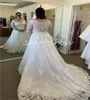 Elegante plus tamanho grande vestido de casamento com mangas sexy decote em v renda fazenda jardim vestido de noiva tule apliques rústico país jardim vestidos de novia robe de mariage 2024