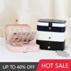 Jewelry Pouches 2023 Travel Organizer Box Leather Double Layer Gift Packaging Boxes For Earrings Ring Holder Jewellery Storage Case