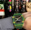 Mężczyzn luksusowy na ręce na rękę mechaniki na rękę zegarek obserwuje Richa zegarki automatyczne wodoodporne gumki szafir kryształ RM67 0 5v91
