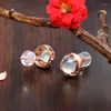 Stud Earrings Natural Chalcedony Egg Face Retro Light Luxury Rose Gold Diamond Charm Female Silver Jewelry