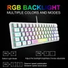 K61 기계식 키보드 RGB 백라이트 15m 유선 키보드 62 키 게임 키보드 PC 노트북 용 분화구 아키텍처 231221