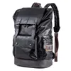 Рюкзак кожа мужчина молодежь большая способность путешествовать мальчик для ноутбука школьная сумка мужчина стильное черное плечо