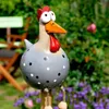 Garden Decorations Funny Chicken Fence Decor Resin Statues Home Farm Yard Hen Sculpture Art Craft 230422