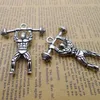 Charms 1PCS/Lot 51mm 43mm Pendant Antique Silver Color Weightlifter For DIY Jewelry Making Handmade Craft