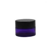 Förvaringsflaskor 20g 30g 50g Clear Purple Glass Jar Cosmetic Packaging Container Travel Refillable Bottle Black Lock Eye Cream Burkar 20pieces