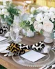 Table Napkin 4pcs Leopard Skin Texture Gradient Square 50cm Party Wedding Decoration Cloth Kitchen Dinner Serving Napkins