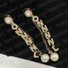 Vrouwen Designer Parel Oorbellen Hangers Charm Studs Dames Luxe Merk Sieraden met Diamond Letter Dangle Ear Hoops Parels Oorbel