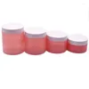 Bouteilles de stockage 20Ppcs Pots en plastique rose vide bouteille rechargeable noir couvercle blanc 100G 150G 200G 250G Pots de crème pour le visage conteneur pour