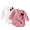 Clothing Sets 0-3 Yrs Knitted Autumn Born Long-Sleeve Knit Infant Romper Jumpsuits Baby Girls Clothes 210417 Drop Delivery Baby, Kids Dhmwv