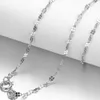 Kettingen Au750 Real 18K White Gold Necklace Stamp Luck Clover Chain 18 "Women Gift 1,7 mmW 1-1.5G