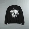 Herrtröjor Skull Print Mens Hip Hop Terry Cotton Sweatshirts Men Pullovers Casual Hoodie O Neck Basic Street Tops