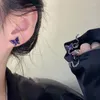 Pendientes traseros de lujo púrpura en forma de serpiente Clip para hueso del oído Punk personalidad Stud tendencia femenina Piercing joyería