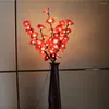 Decorative Flowers Blossom Mini Rose Branch Light 20" 60 LED Christmas Flower Twig Wedding Table Bedroom Decoration