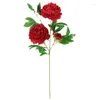 Decorative Flowers 2pcs Artificial Peony Wholesale Home Interior Decoration Silk Flower Bai Mudan Direct Sale 3 Rich Peony.