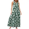 Sukienki swobodne sukienka damska v szyja luźna typ kontrast kolor kwiatowy print bez rękawów na plaży żeńskie ubrania Summer dama