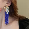 Dangle Earrings Minar Bohemia Multicolor Beads Miyuki Braid Drop For Women Gold Plated Metal Leaf Long Tassel Earring Beach Jewelry