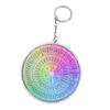 Porte-clés roue de sentiments, Double face, en acrylique coloré, pendentif décoratif pour bagages, vente en gros