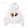 Men's Hoodies Sweatshirts Friendly middle finger print couple hooded jacket heavy American retro plus velvet thickened hooded sweater for men and women T231123