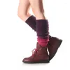 Women Socks Autumn Winter Soft Cashmere Warm Knitted Cover Lady Fashion Gradient Color Long Tube Boot
