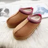 Tazz Terlik Kadınlar Tasman Kürk Slaytlar Klasik Ultra Mini Platform Boot Hardal Tohumu Slip-On Les Petites Süet Yün Karışımı Konfor Kış Tasarımcı Paten