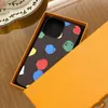 Telefonfodral Fashion Designer Telefonfodral för iPhone 14 Pro Max 13 Pro 12 11 Summer Colors Dot Letter Monogram Print Leather Mobile Cover