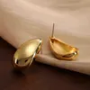 Stud Earrings Vintage Smooth Gold Plated Exaggerate Dupes Teardrop Chunky Bottega Earring Stainless Steel Waterdrop Lightweight Hoops Gift