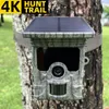 Hunting Cameras 4K HD Trail Trap Camera Night Vision WiFi Solar Panel Powered Video Waterproof IP66 Wildlife Motion Activated 231123