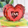 Cartes de voeux Pop Up Carte d'amour Saint Valentin Anniversaire Anniversaire 3D pour Couples Femme Mari Cadeau Fait Main 230422