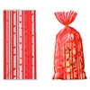 Present Wrap 60sts Valentine Cellophane Påsar kaka behandla kärlek hjärtmönster tydlig plast godis diy bröllopsfest gåvor