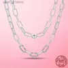 Pendant Necklaces Lock Necklace for Women 925 Silver Twist Me Clasp Chunky Thick Lock Choker Chain Necklaces Jewelry Jewellery CollarL231123