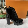 Dupe Designer Boots Rois Monolith Boots Calfskin Martin Shoe Ladies Platform Boot Detachable Nylon Pouch Combat Boots