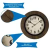 Wall Clocks Better Homes Gardens 30" Indoor Brown Round Wood Arabic Analog Clock 231122