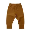 Брюки рожденные детские брюки для мальчиков, девочки, сплошная хлопковая растяжка с высокой талией костюм для малышей, младенец, стр. 230422