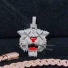 Necklace Moissanite Custom Made Jeweler S925 Sterling Silver Prong Set Vvs Moissanite Diamond Lion Head Hip Hop Iced Out Pendant