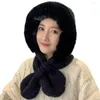 Boinas casuais chapéu chapéu confuso Mulheres espessadas de inverno frio malha de lenço cruzado