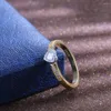 Cluster Rings Trendy Silver Heart Cut CZ 18K Gold Plated Non Tarnish Zircon Wedding Engagement Band Jewelry For Women 2023