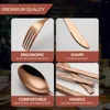 Servis uppsättningar 24/18st Rose Gold Cutlick Tabelleris Rostfritt stål Knivsked Fork Vintage Flatware Set Diskmaskin