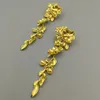 Stud Earrings Golden Flower Shoulder Sweeper