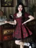 Vintage Women Spring Sexy Halter New Year Party Red Lace Dresses Y K Long Sleeve Slim Waist Dress Female