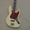 4 Strings Yellow Electric Bass Guitar with White Pearl Inlays Offer Logo/Color Customize
