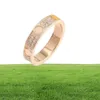 Projektant mody Trendy klasyczny pierścionek z paznokci dla kobiet mężczyzn Pełna CZ kryształ stal nierdzewna miłość luksus 18K złoty śruba ślub E6187979
