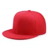 Bollmössor Drop Bill Snapback Cap Blank Justerbar platt vanlig Tone Baseball